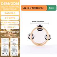 Wholesale Kindergarten Orff Instruments Single Row Wooden Tambourine Toy Hand Children's Educational Circle Drum Product