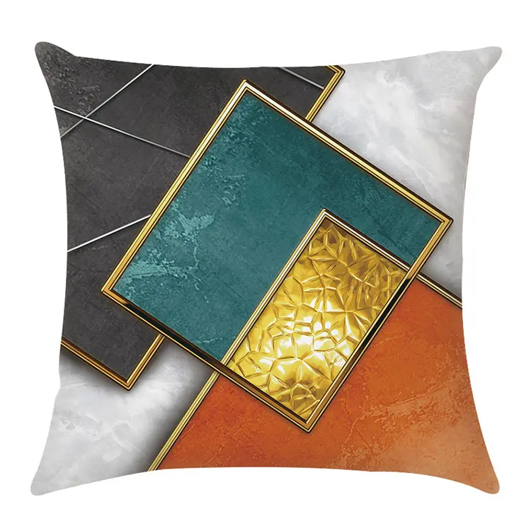 Geometric Abstract 3D Print Gilding Decorative Pillow Case Hand Painted Cushion Covers