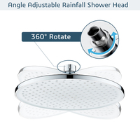 LEELONGS Douche de pluie surdimensionnée 23 cm à fixation murale, couverture complète, design chromé pour salle de bain et spa