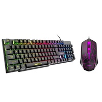 Ensemble clavier et souris mécaniques avec éclairage RVB rétroéclairé par LED OEM 1600-2400-3600 DPI Ensemble de jeu connecté par USB GKMC-003UB