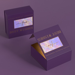 Tùy Chỉnh Lớn Cao Cấp Matte Tím Vàng Từ Đóng Cửa Lật Top Hộp Quà Tặng Sang Trọng Cứng Nhắc Các Tông Dập Nổi In Ấn Cho Quần Áo - Product Image 6