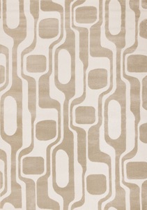 Circuit — Tapis rétro à maillons noués à la main |   Sable et ivoire |   Laine Viscose |   Tailles personnalisées disponibles - Product Image 4