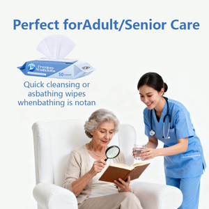 Biểu Tượng Tùy Chỉnh Dành Cho Người Lớn Cơ Thể Khăn Lau Sinh Thái Thân Thiện Với Flushable Không Có Mùi Ướt Khăn Lau 1 Gói 48 Cá nhân Tan Găng Tay Tắm Khăn Lau - Product Image 2