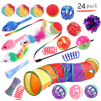 Variety Pack Ensemble de jouets d'intérieur pour chat Mélange avec Tunnel Souris Teaser Spring