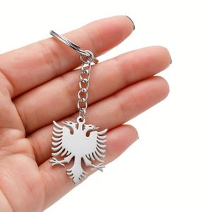 Porte-clés Pendentif Aigle Albanais en Acier Inoxydable, Inaltérable, Tendance, Polyvalent, pour Hommes et Femmes, pour Sac de Voiture, Idéal Cadeau - Product Image 1