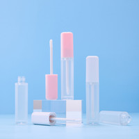 Carré QUANTITÉ MINIMALE DE COMMANDE 50pcs personnalisé Privé étiquette papier boîte gloss conteneur emballage vide personnalisé brillant à lèvres tubes et baguette