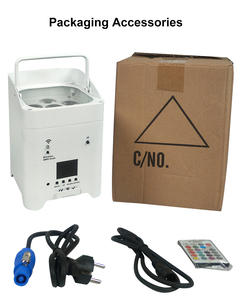 INSIGAI Novo Par de Luzes LED Profissional Portátil 6x18w 80w Controle APP Luz de Palco DJ Disco Bateria Recarregável - Product Image 6