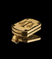 Nouveau design Z H – Pendentif unisexe en laiton plaqué or 24 carats, motif géométrique hip-hop, chaîne cubaine, constellation, équilibre – Cadeau idéal
