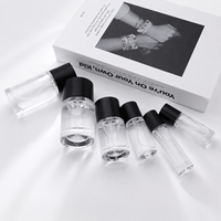 Flacon pulvérisateur de parfum de voyage vide de 10 ml à 50 ml, avec capuchon noir à fermeture rapide, en verre, rechargeable pour usage quotidien, personnalisable