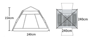 Tente Oxford classique automatique quatre saisons pour 3-4 personnes, double couche, une chambre, avec imperméabilisation 2000-3000 mm, idéale pour la famille