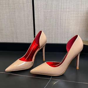 Zapatos de Tacón de Aguja Sexys con Punta Puntiaguda, de Cuero Charolado, Rojos para Oficina, Sandalias de Tacón Sexy, Hermosos Zapatos de Tacón de Aguja para Boda, Tacones Individuales para Mujer - Product Image 3