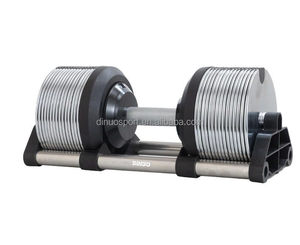 Set di <span class=keywords><strong>Manubri</strong></span> Rotondi Dinuo all'Ingrosso in Acciaio Cromato Regolabili da 40kg/90lb con Logo Personalizzato e Incrementi da 1kg per <span class=keywords><strong>Palestra</strong></span> e Uso Domestico - Product Image 1