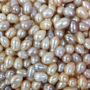 Perlas de Agua Dulce Blancas, Rosas y Moradas de 9-10 mm, Gotas de Agua y Cuentas Sueltas de Colores Mezclados, Forma de Patata, para Joyería - Product Image 3