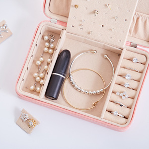 Boîte de Rangement Multifonctionnelle Haut de Gamme en Cuir PU avec Fermeture Éclair pour Bijoux (Bagues, Boucles d'Oreilles, Colliers) – Idéale pour les Voyages – Vente en Gros Fournisseur - Product Image 5