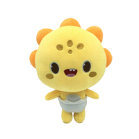 Mini peluche mignonne en forme de dinosaure jaune, porte-clés en peluche personnalisé, jouet en peluche doux rembourré à l'aiguille pour enfants
