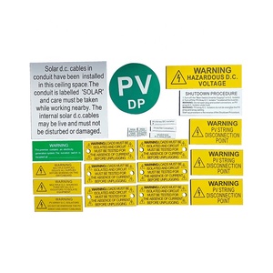 NSPV Étiquettes d'avertissement auto-adhésives pour panneaux solaires Produits solaires pour projets photovoltaïques - Product Image 1