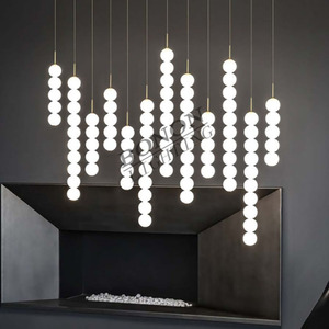 New Hot Model Gold Chandeliers Hand Blown Hanging Blown Glass Balls Chandelier <b>White</b> Glass Pendant <b>Light</b> - Product Image 2