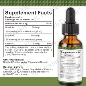 OEM Label pribadi Soursop Graviola ekstrak daun cairan Drop Plus lumut laut botani murni, cairan Bitters Soursop - Product Image 3