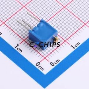 ตัวต้านทาน/โพเทนชิโอมิเตอร์แบบปรับได้สำหรับ3266W-1-203ผ่านชิ้นส่วนรู (THT)-3P, ตัวต้านทาน6.8x4.7มม. 20Kohm 10% 500 250mw ppm/℃ - Product Image 2