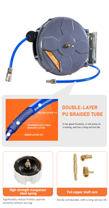 Carrete de <span class=keywords><strong>Manguera</strong></span> de Aire de Alta Presión de Material PE, Retráctil, de Enrollado Automático, de Excelente Calidad, para Montaje en Pared o de Pie - Product Image 6