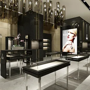 高端创意珠宝店设计中国制造高品质珠宝展示柜，用于珠宝店装饰