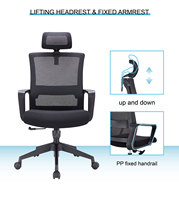 Fauteuil de bureau ergonomique réglable en gros, pivotant, dossier haut, entièrement en maille, avec vérin à gaz chromé, garantie 5 ans
