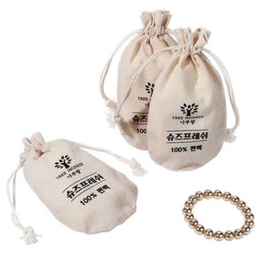 Sac à cordon en toile avec logo personnalisé, pochette en coton biologique de luxe pour l'emballage de bijoux, petit sac cadeau promotionnel - Product Image 5