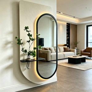 Miroirs décoratifs éclairés pleine longueur avec éclairage LED, support mural pour vase, art mural pour salle de bain et salon de coiffure - Product Image 3