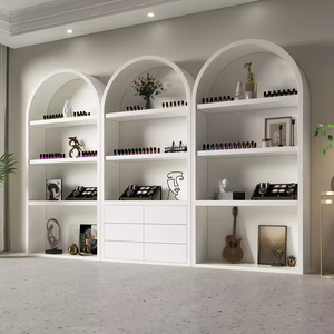 定制喷漆现代木质储物化妆品展示柜，适用于美容院和超市商业用途 - Product Image 4