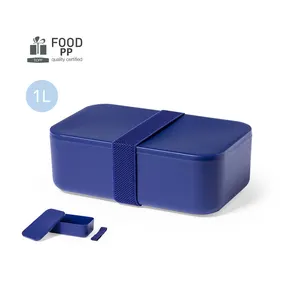 BPA-Free Office 1000Ml Single Tier Plastic PP Lunch Box With Matching Elastic Safety Band