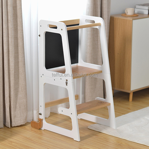 baby learning tower wooden montessori <b>toddler</b> step <b>stool</b> adjustable kitchen helper - Product Image 2