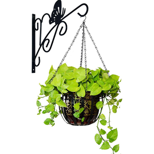 Planta <span class=keywords><strong>de</strong></span> Metal negro decorativa moderna, maceta ajustable <span class=keywords><strong>de</strong></span> 3 puntos, maceta <span class=keywords><strong>de</strong></span> flores, cadena <span class=keywords><strong>de</strong></span> repuesto <span class=keywords><strong>colgante</strong></span> con gancho <span class=keywords><strong>de</strong></span> techo - Product Image 4