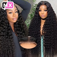 Perruque Cheveux Humains Vierges Indiens Ondulés Effet Eau Qualité Grossiste Densité 200 Naturellement Ondulée Perruque Frontale HD 4x4 13x4
