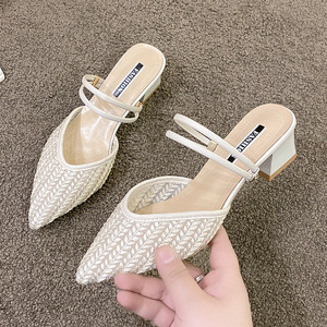 Factory New Summer Satin Bow Sandals Women After Empty Pointy Stiletto Heels Luxury Shoes Designer - Product Image 1