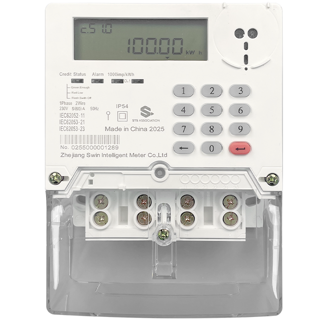SwinMeter SWIN Smart STS Prepaid Ordinary Single Phase Electricity Meter Digital Display Max 60A 1.0 Accuracy Durable Household