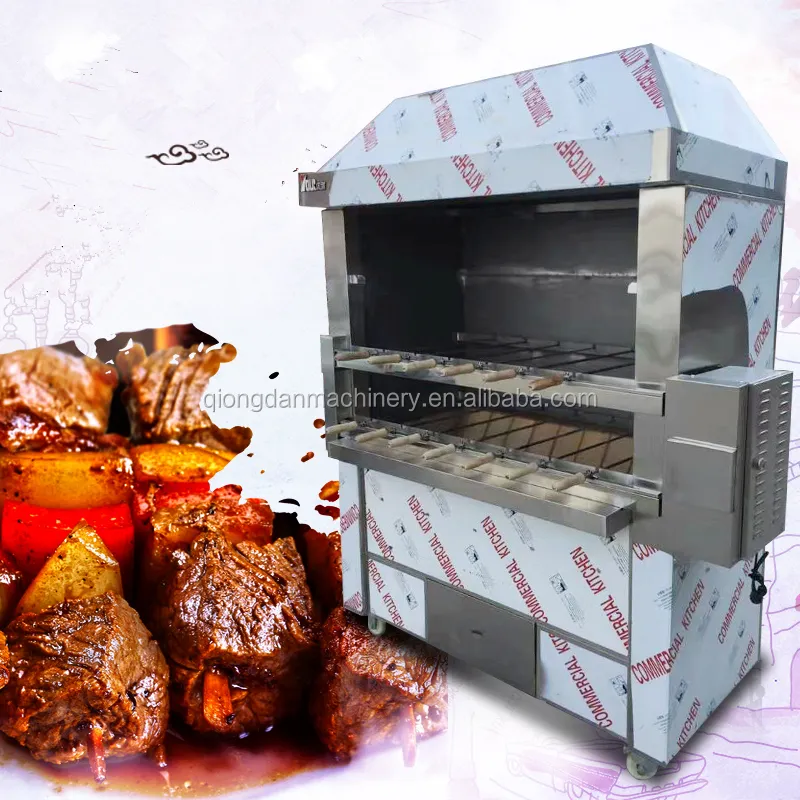 Restoran satışı için toptan paslanmaz çelik ticari dikey kömür barbekü tavuk barbekü ızgara makinesi
