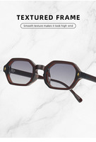 Lunettes de soleil polygonales à monture fine de haute qualité avec logo personnalisé pour hommes et femmes, protection UV400 rétro, lunettes de soleil hexagonales tendance en PC
