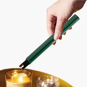 Green metal arc luxury USB rechargeable long electric candle lighter plasma