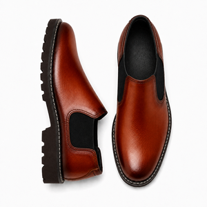Bottines Chelsea Rocky en cuir premium avec élastique latéral, chaussures à enfiler modernes et décontractées, fourniture OEM ODM personnalisée - Product Image 6