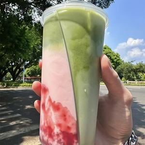 500ml 700ml Babo bong bóng trà dùng một lần PP cốc nhựa tiêm Cặp song sinh chia những người yêu thích chia sẻ đôi ngăn tùy chỉnh in logo - Product Image 1