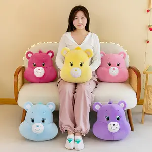 AIFEI TOY Cute soft little bear pillow hand warmth three in one printed blanket animal rainbow bear twinkling eyes plush toy