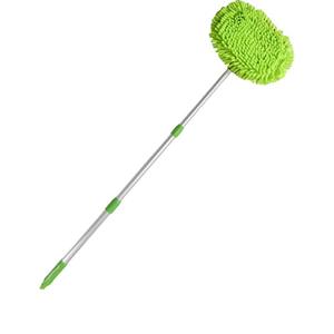 Mopa para lavado de autos con mango telescópico de aleación de aluminio y cabezal de cepillo de chenilla para limpieza de vehículos, herramienta de limpieza automática extensible de 3 secciones. - Product Image 2