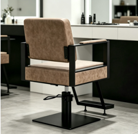 Soutien Ultra Confortable |   Chaise de salon de coiffure vintage en cuir, réglable en hauteur hydrauliquement, pour salon de coiffure