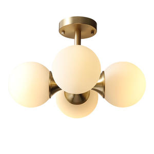 Plafonnier de chambre à coucher moderne minimaliste nordique tout en cuivre, élégant et luxueux pour salle d'étude, salle de maquillage, balcon, couloir - Product Image 2