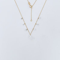 Collana con Pendente in Oro 18K e Diamante Coltivato in Laboratorio, Design Semplice e alla Moda a Stella Ondulata Scintillante, Gioiello Raffinato Regolabile da Donna