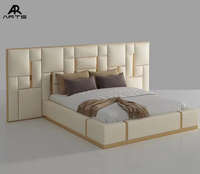 Cadre de lit king-size de luxe italien Mobilier de chambre à coucher moderne avec cuir souple convertible Design dernier cri