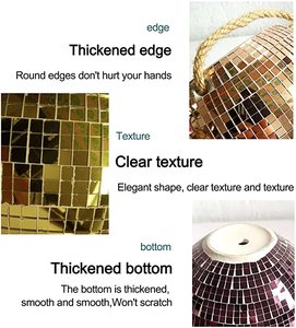 Maceta Colgante con Espejo de Bola de Discoteca, Precio de Fábrica, Cestas de Flores con Espejo <span class=keywords><strong>Pintadas</strong></span> a Mano con Cuerda para Decoración de Techo y Pared Interior - Product Image 5