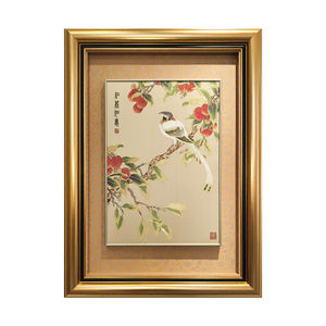 Tapiz de Pared de Brocado de Seda de Morera Tejido a Mano, Ecológico y Clásico de Primera Calidad, con Diseño Floral de Lichi Rojo para Decoración de Interiores - Product Image 1