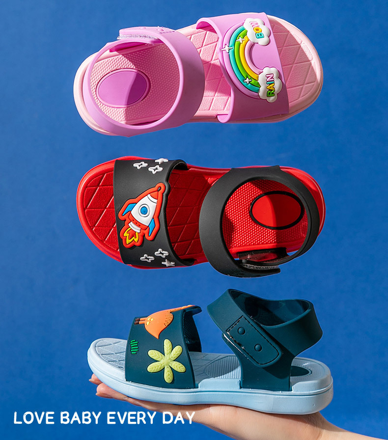 Children Cartoon Sandals Soft Bottom Boys Girls Beach Shoes Kids Slippers Shoes