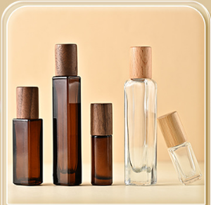 Luxury <strong>Walnut</strong> Cover Amber square Glass Roll on Bottle clear Round 5ml 10ml 15ml Empty <strong>Essential</strong> <strong>Oil</strong> Glass Roll on Bottle - Product Image 5